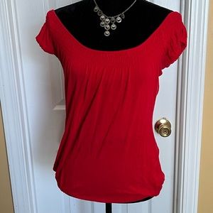 Cherry red Clockhouse off-the-shoulder top
